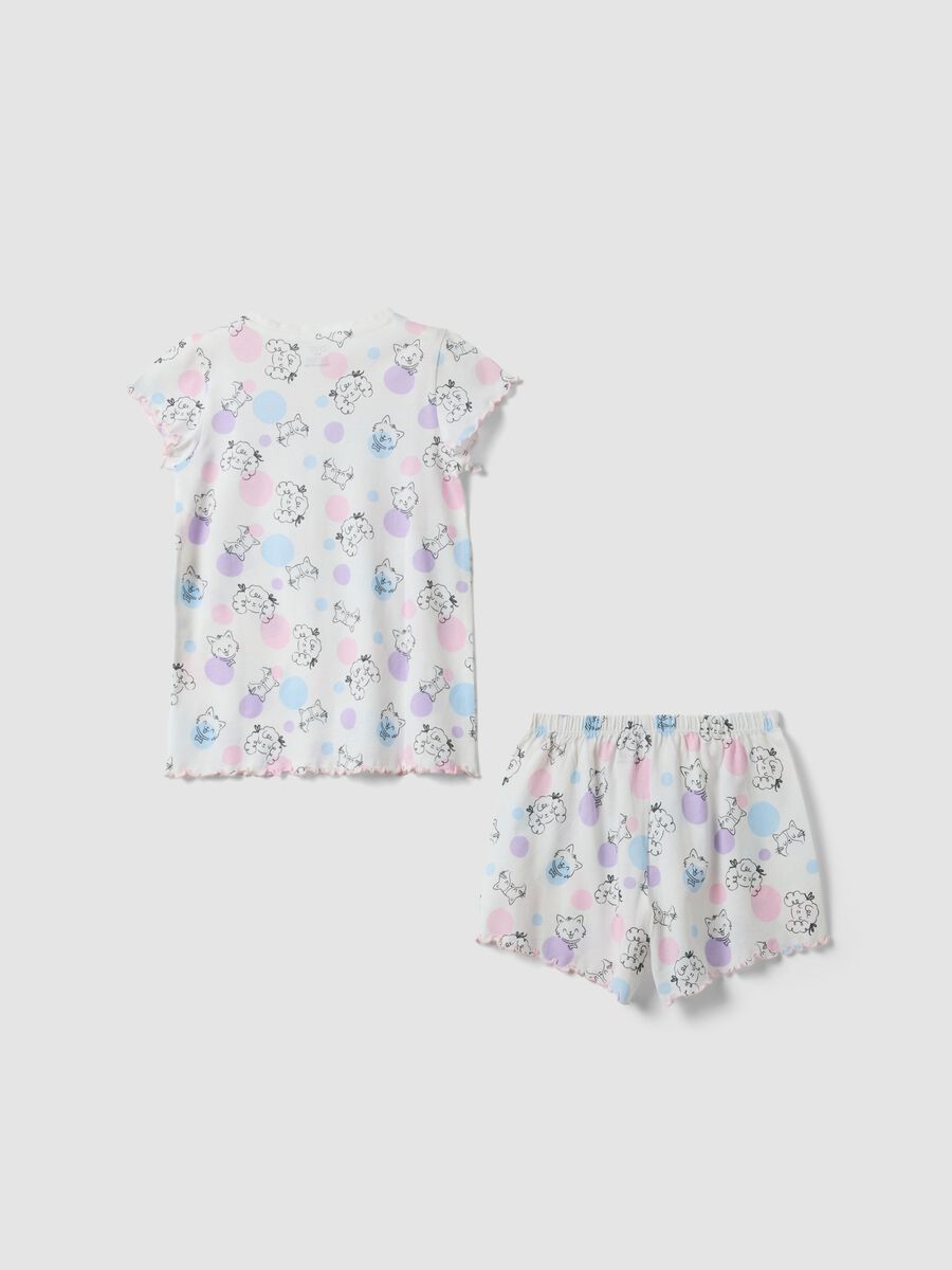 White organic cotton girls&rsquo; pyjamas with all-over print_1
