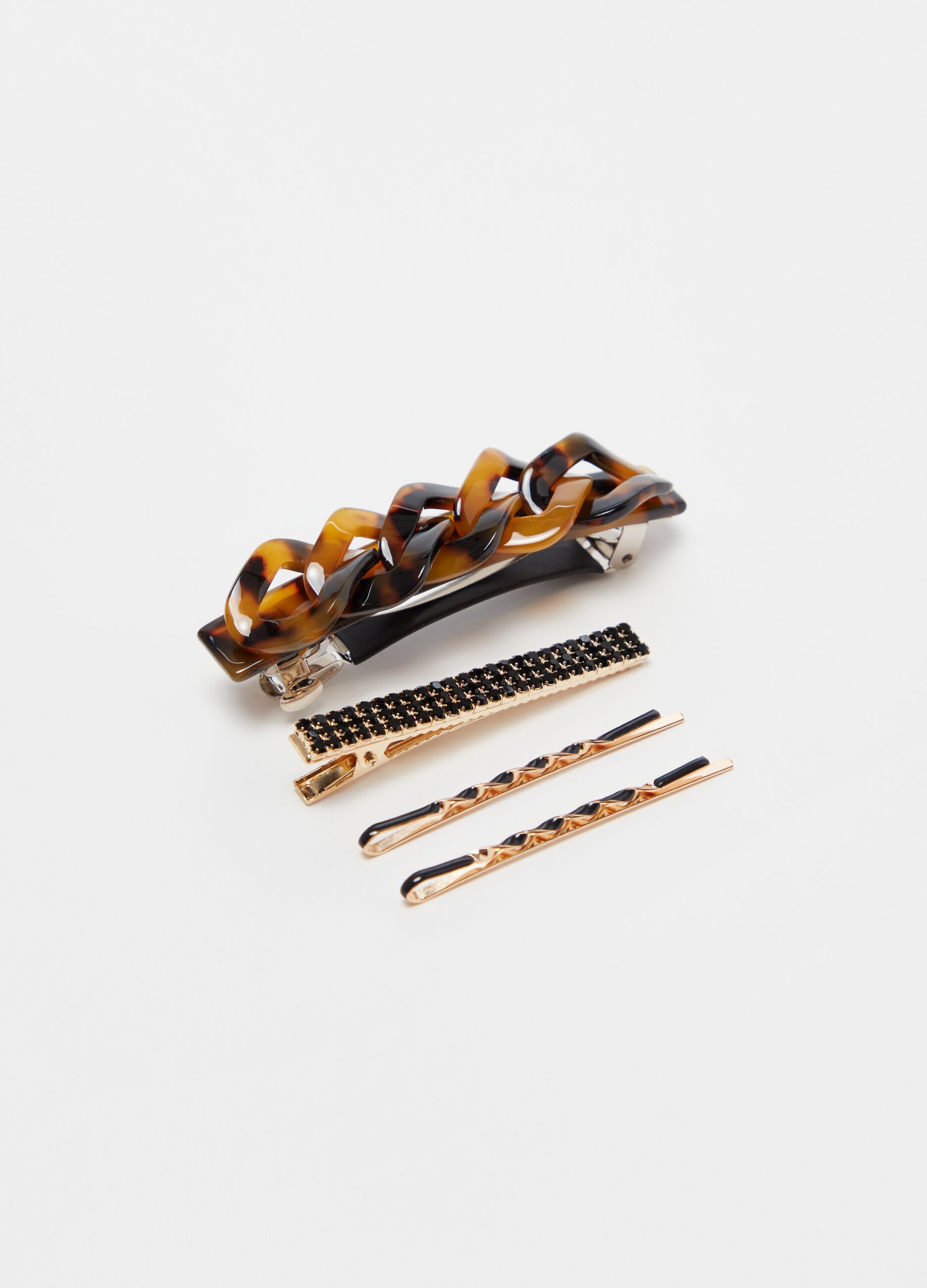 Set of two hairpins and two clips