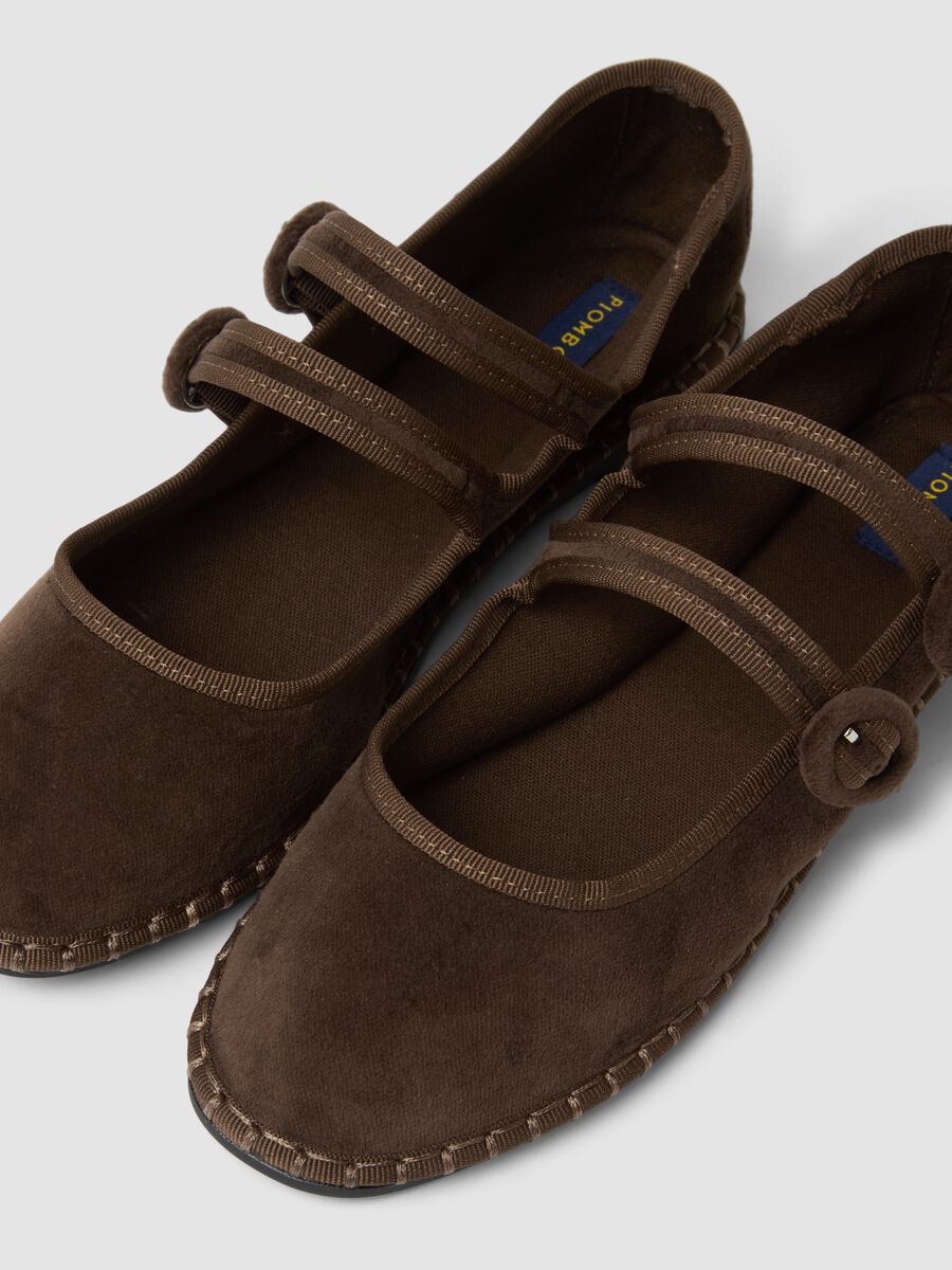 Brown ballet flats with double strap_1
