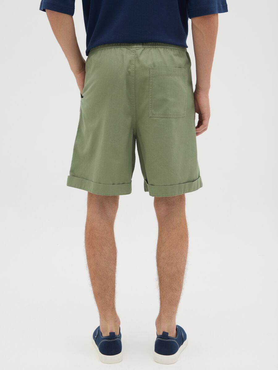 Men's Regular Fit Green Pure Cotton Shorts_3