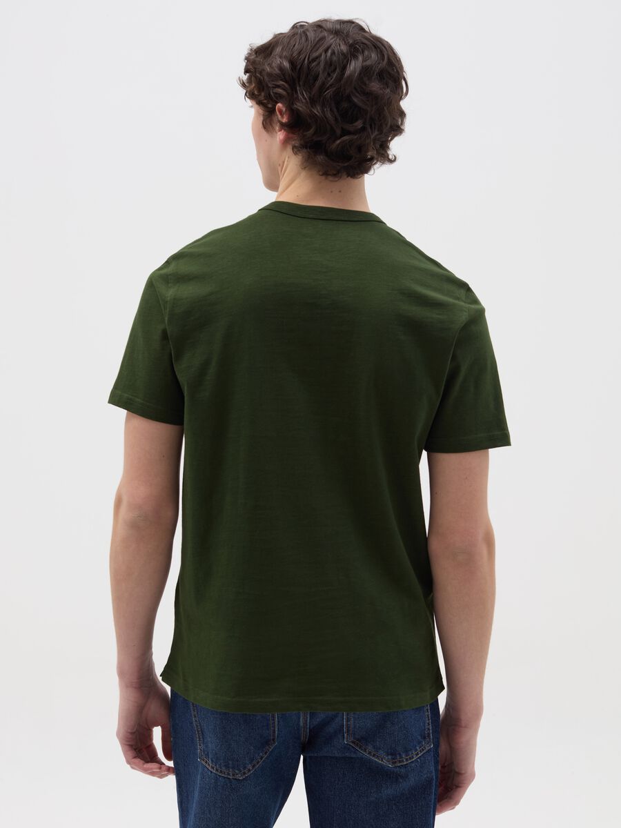 Cotton T-shirt with granddad neckline_3