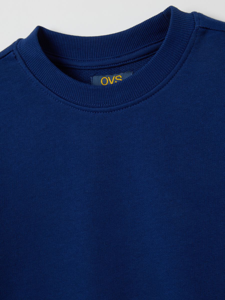 Kids' sweatshirt in pure blue cotton_2