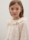 Beige regular fit girls' blouse with floral pattern_0