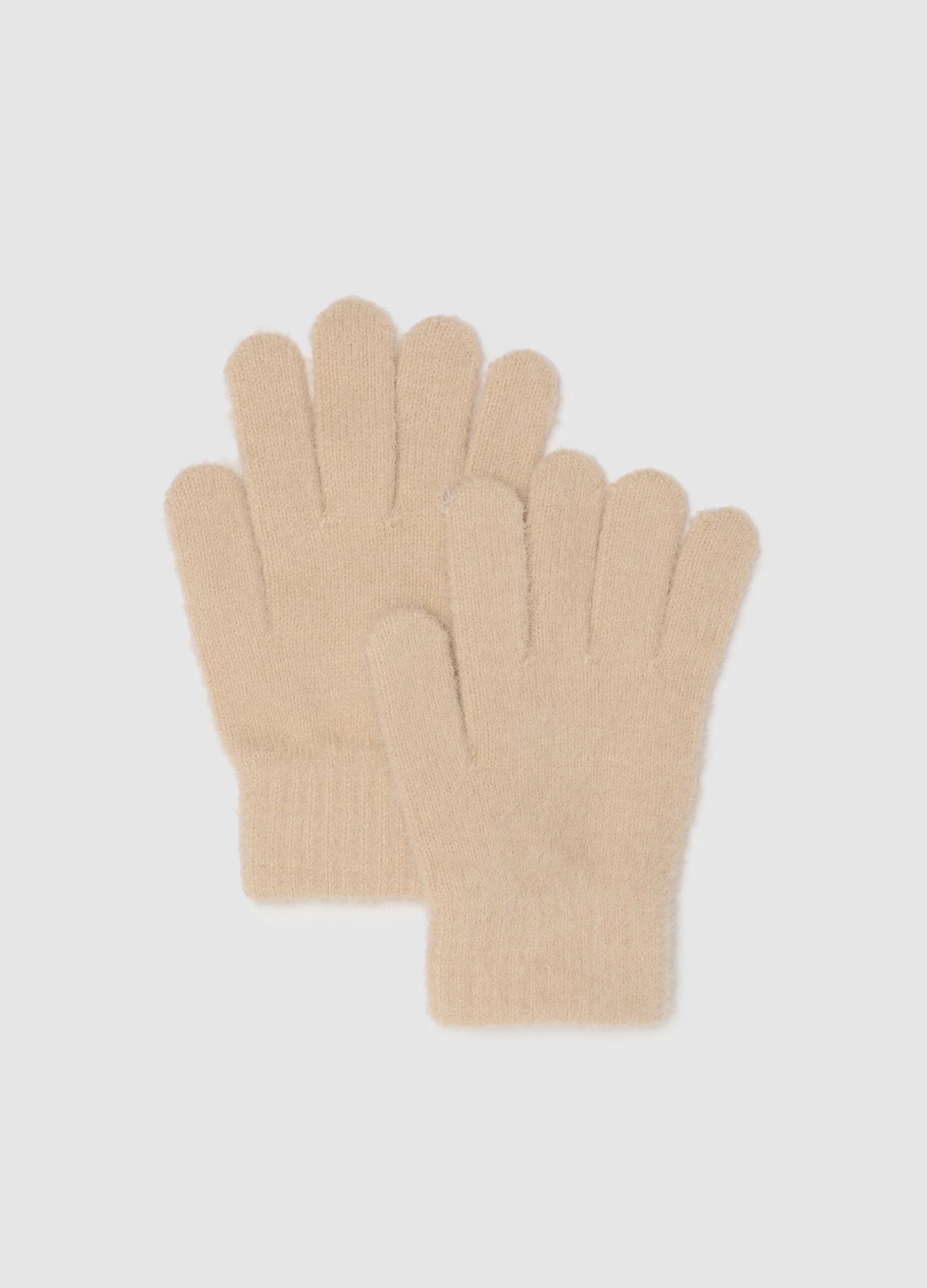 Beige Fingerless Gloves