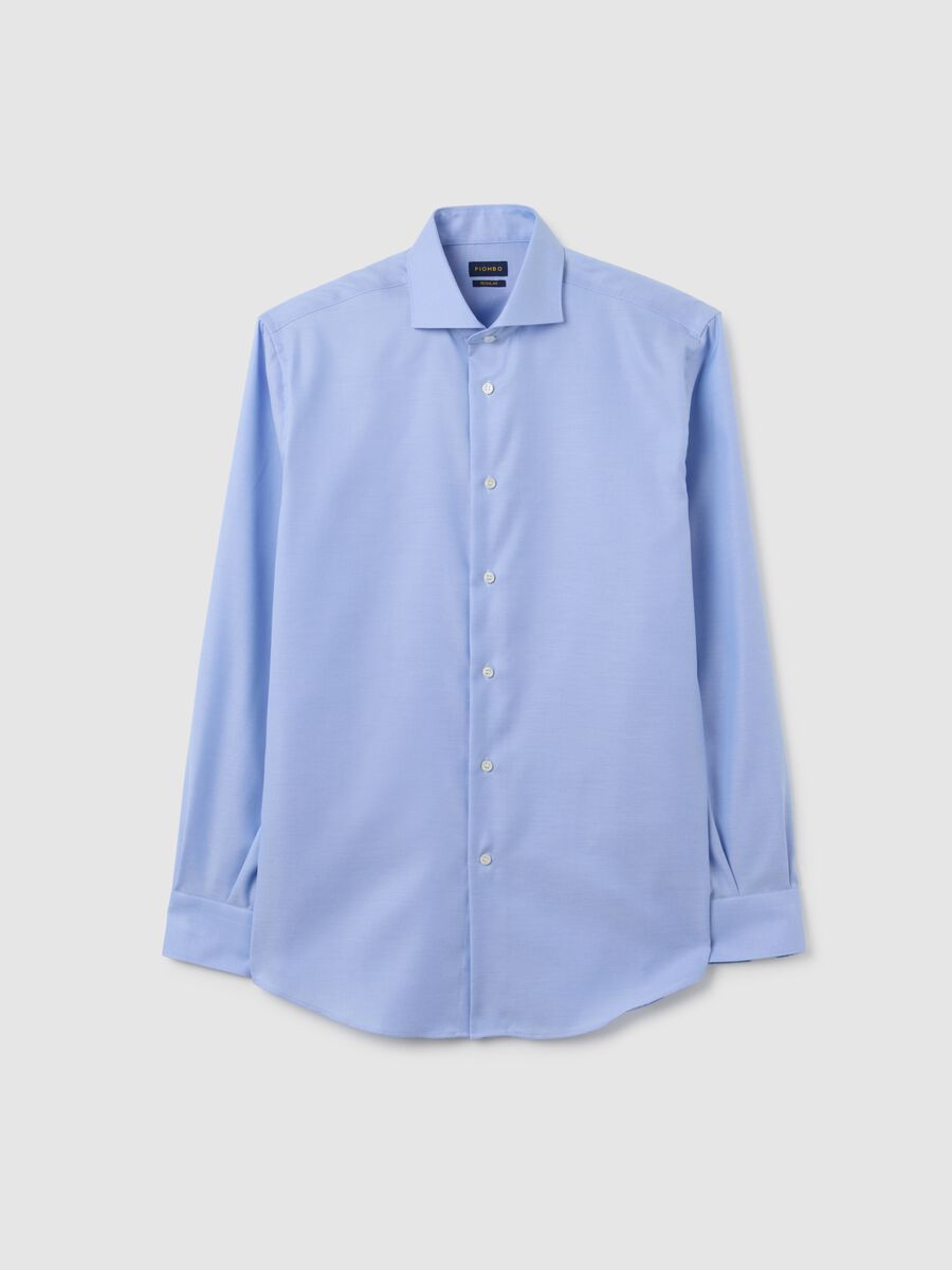 Regular fit azure pure cotton shirt_4