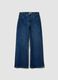 Stretch blue regular fit cotton blend denim trousers_4