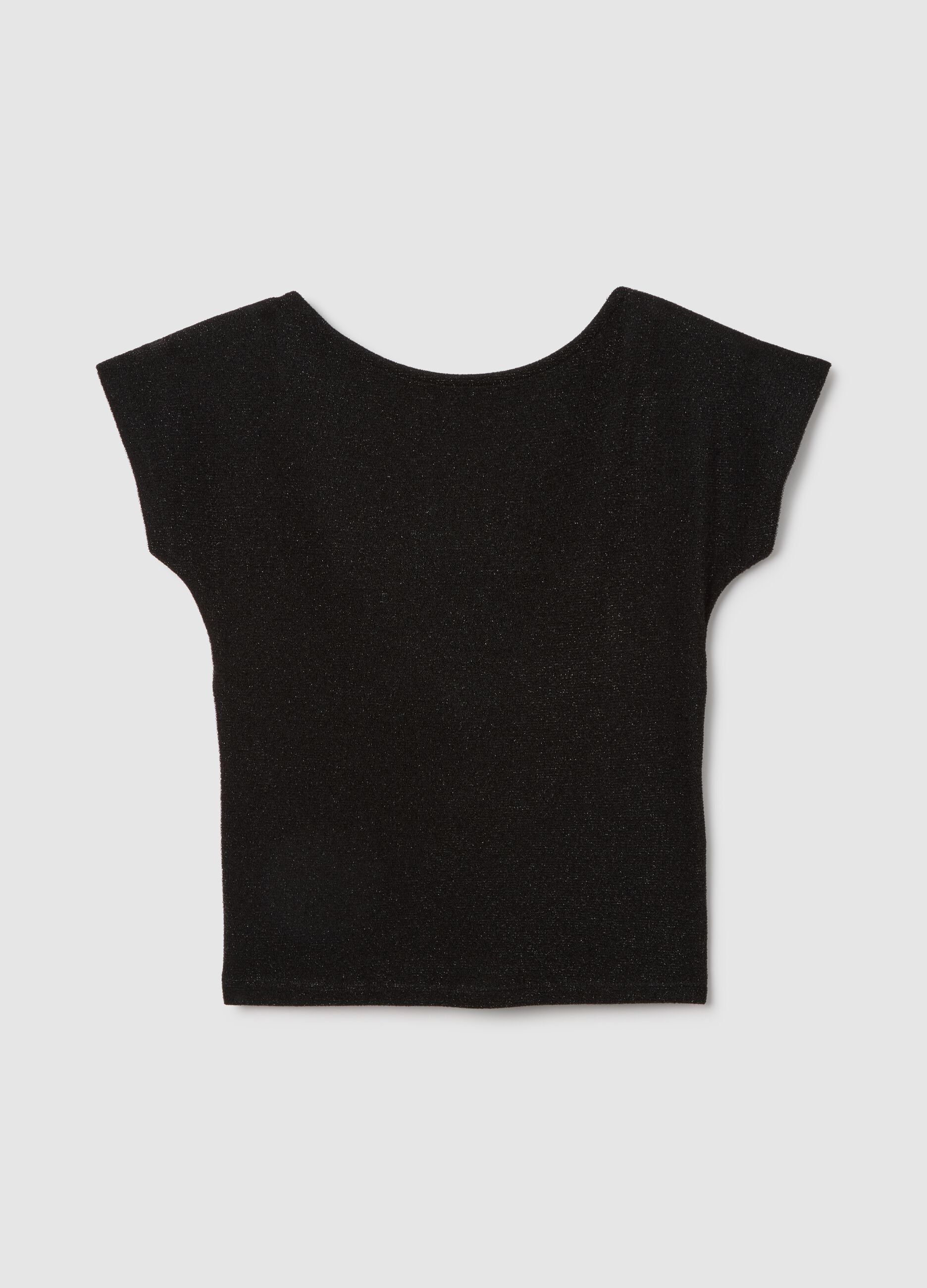 Women's black fitted top in viscose blend