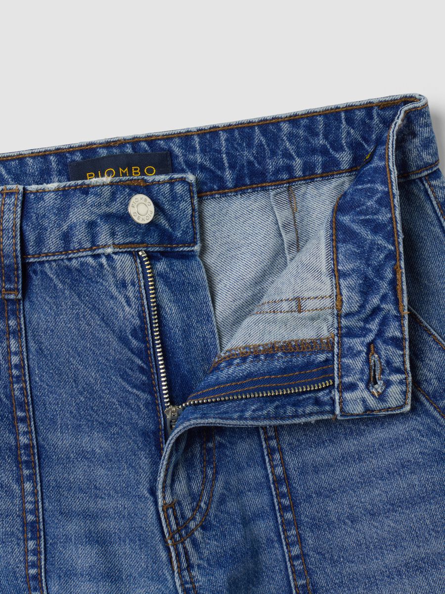 Blue denim wide-leg jeans in pure cotton_2