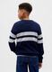 Blue Sweater with Stripes in Cotton_1