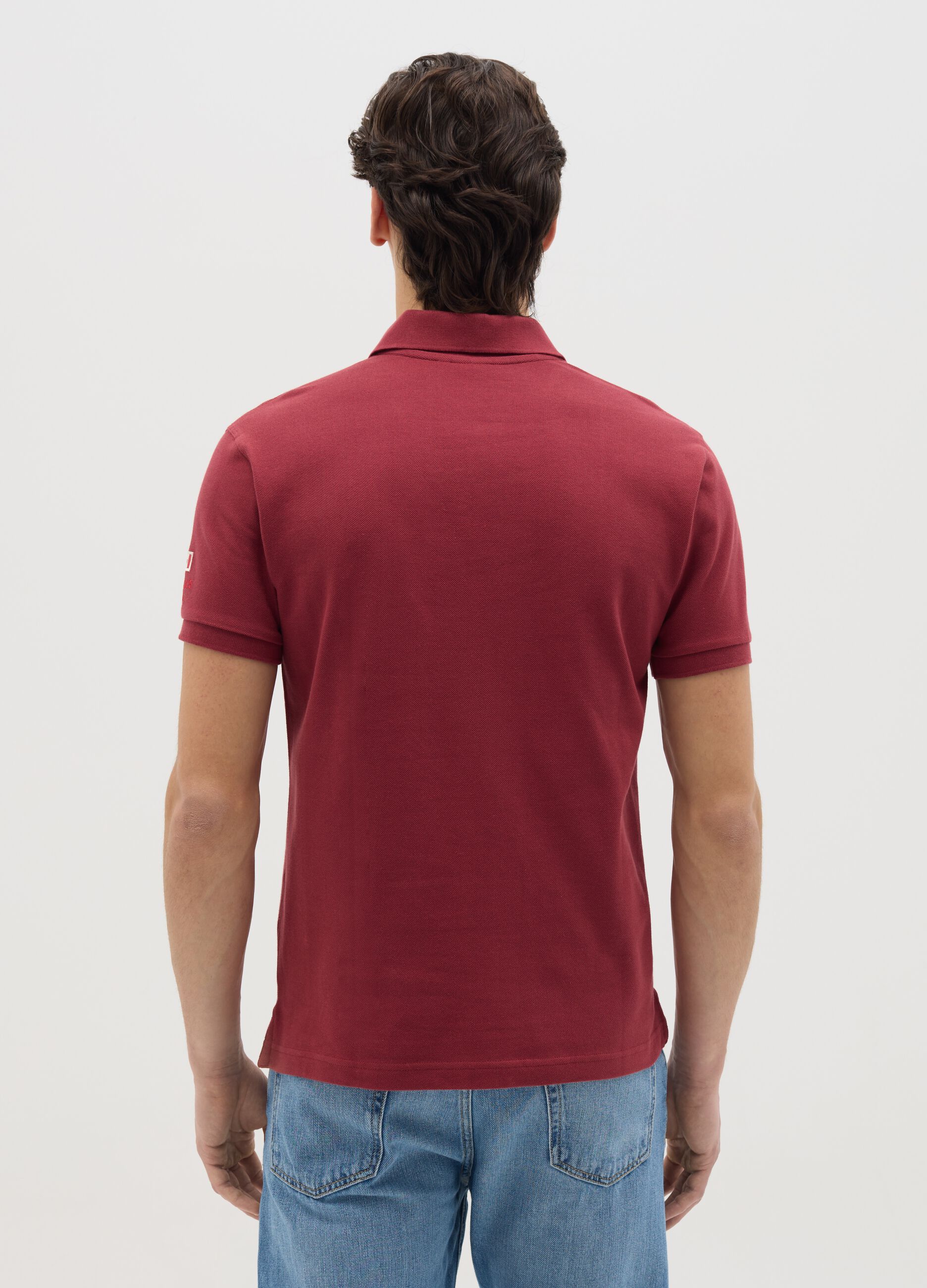 Piquet polo shirt with embroidered logo