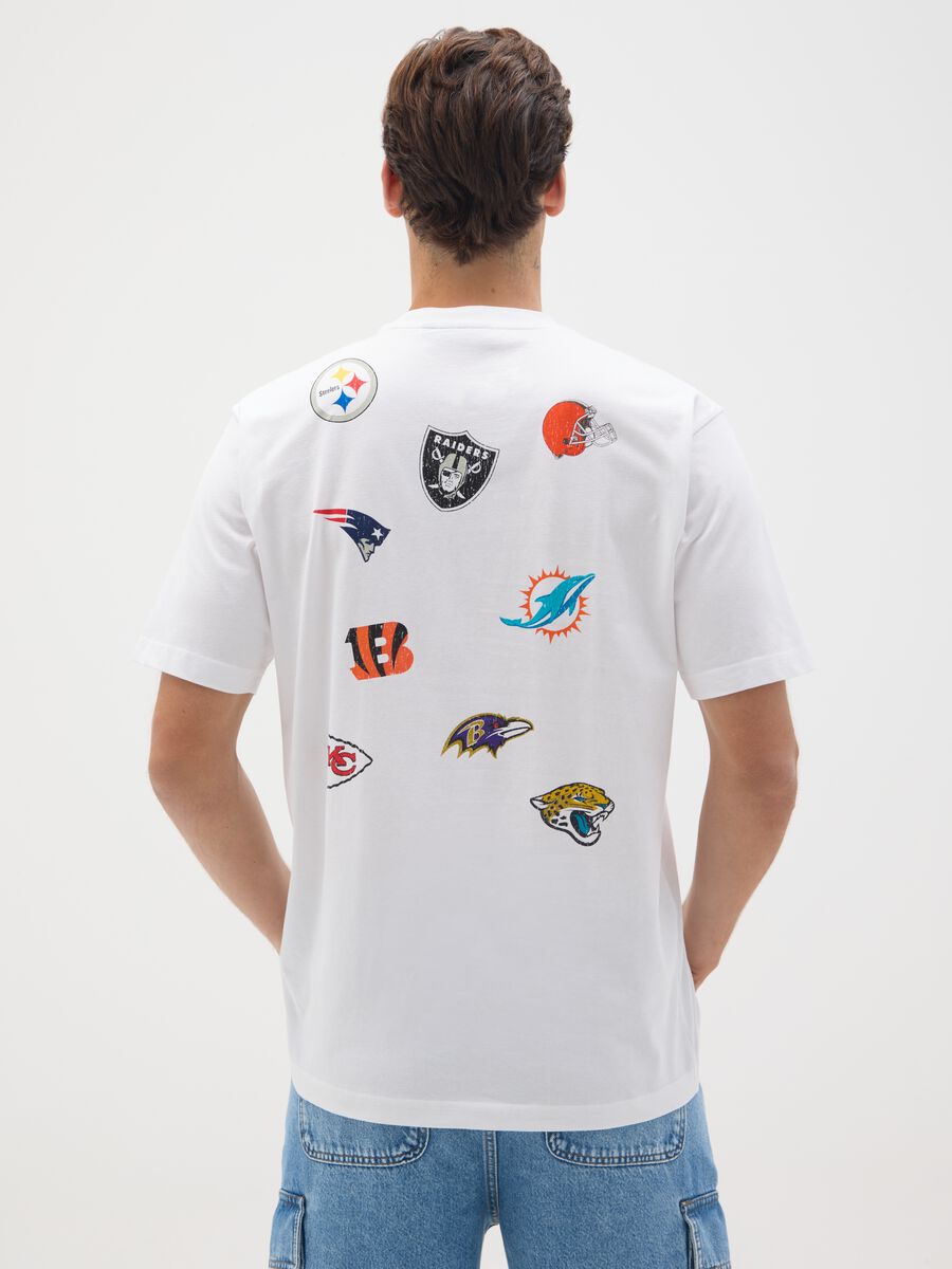 White pure cotton T-shirt with NFL logo_2