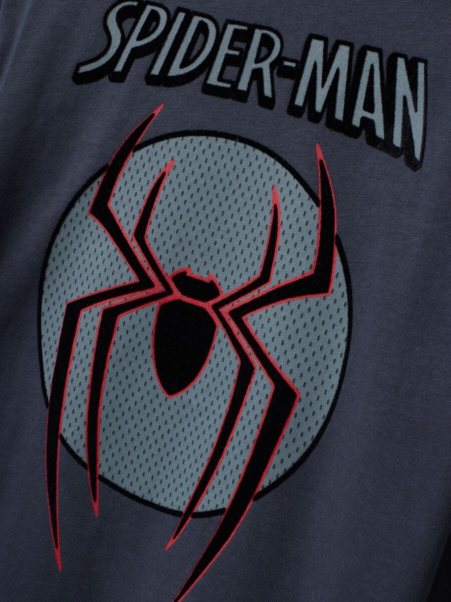 T-shirt grigia a maniche lunghe in puro cotone con stampa Spider-Man per bambino_3