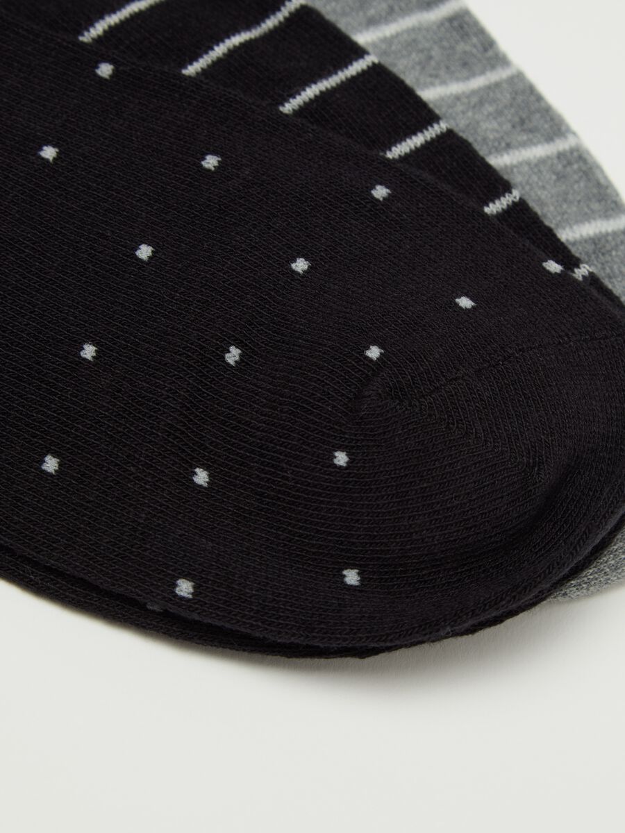 Seven-pair pack sneaker liners with stripes and polka dots_2