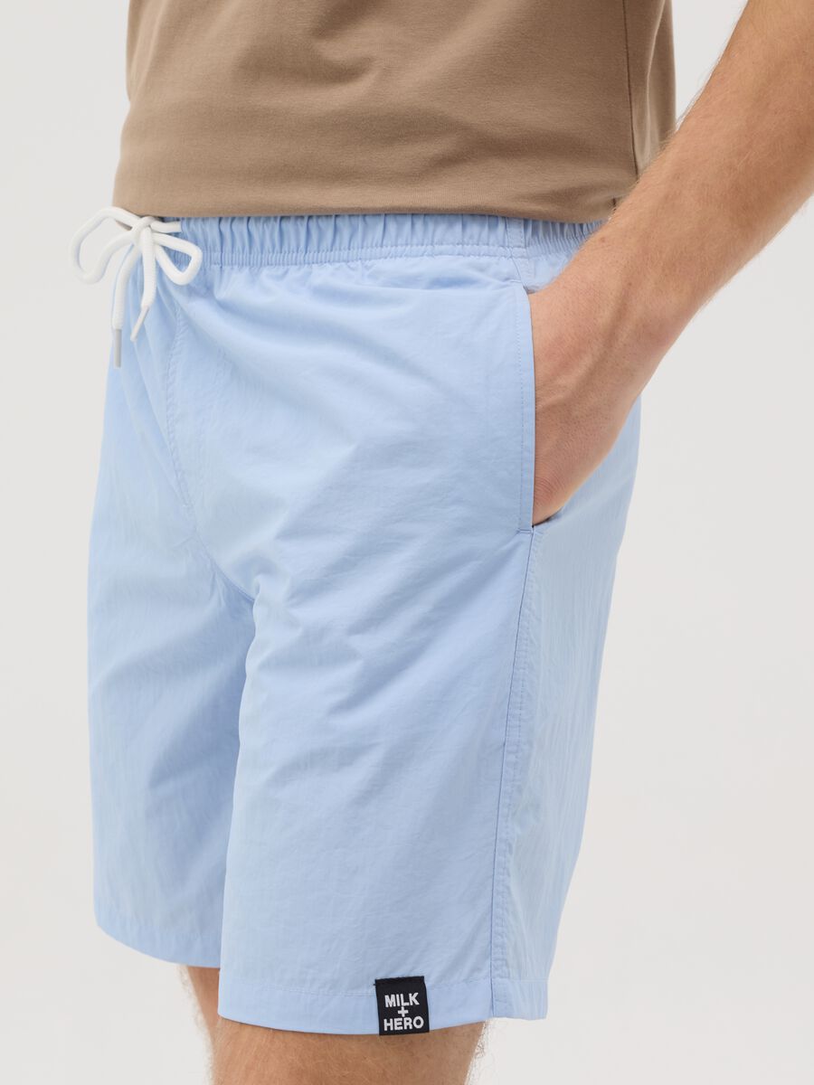 Boxer da uomo azzurro regular fit con elastico e coulisse_3