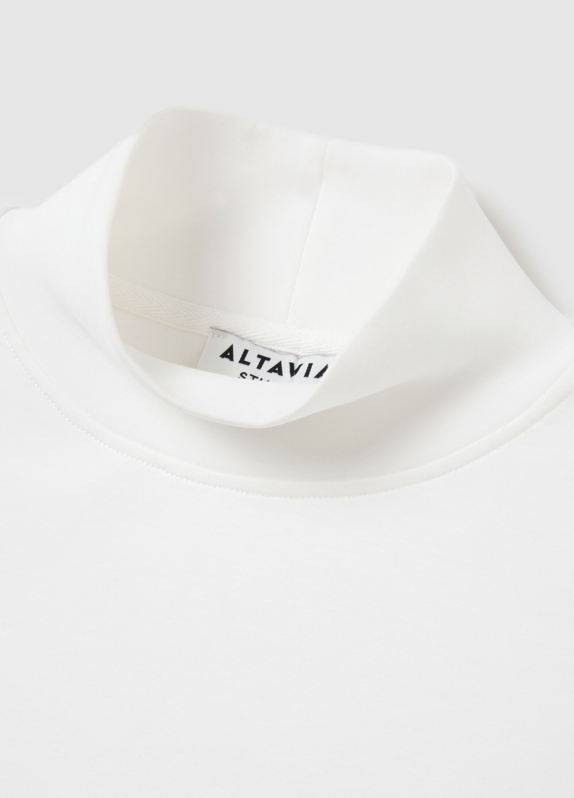 High-neck sweatshirt with contrast fabric pocket ALTAVIA STUDIO