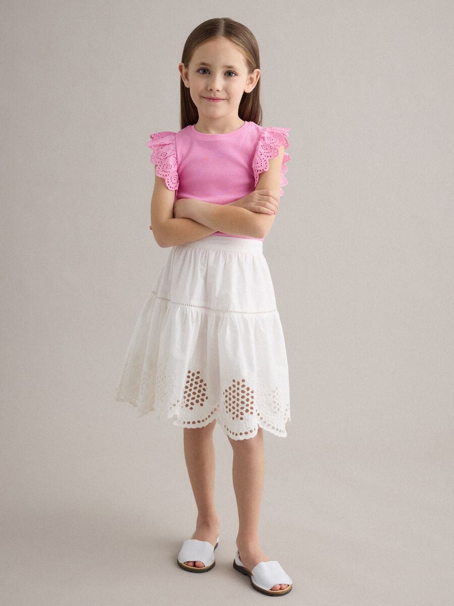 Gonna bianca in puro cotone sangallo_0