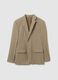 Beige Stretch Fabric Slim Fit Blazer_5