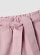 Pink linen and cotton blend shorts with belt for girls, regular fit_2