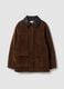 Brown regular-fit shacket with contrast collar_4