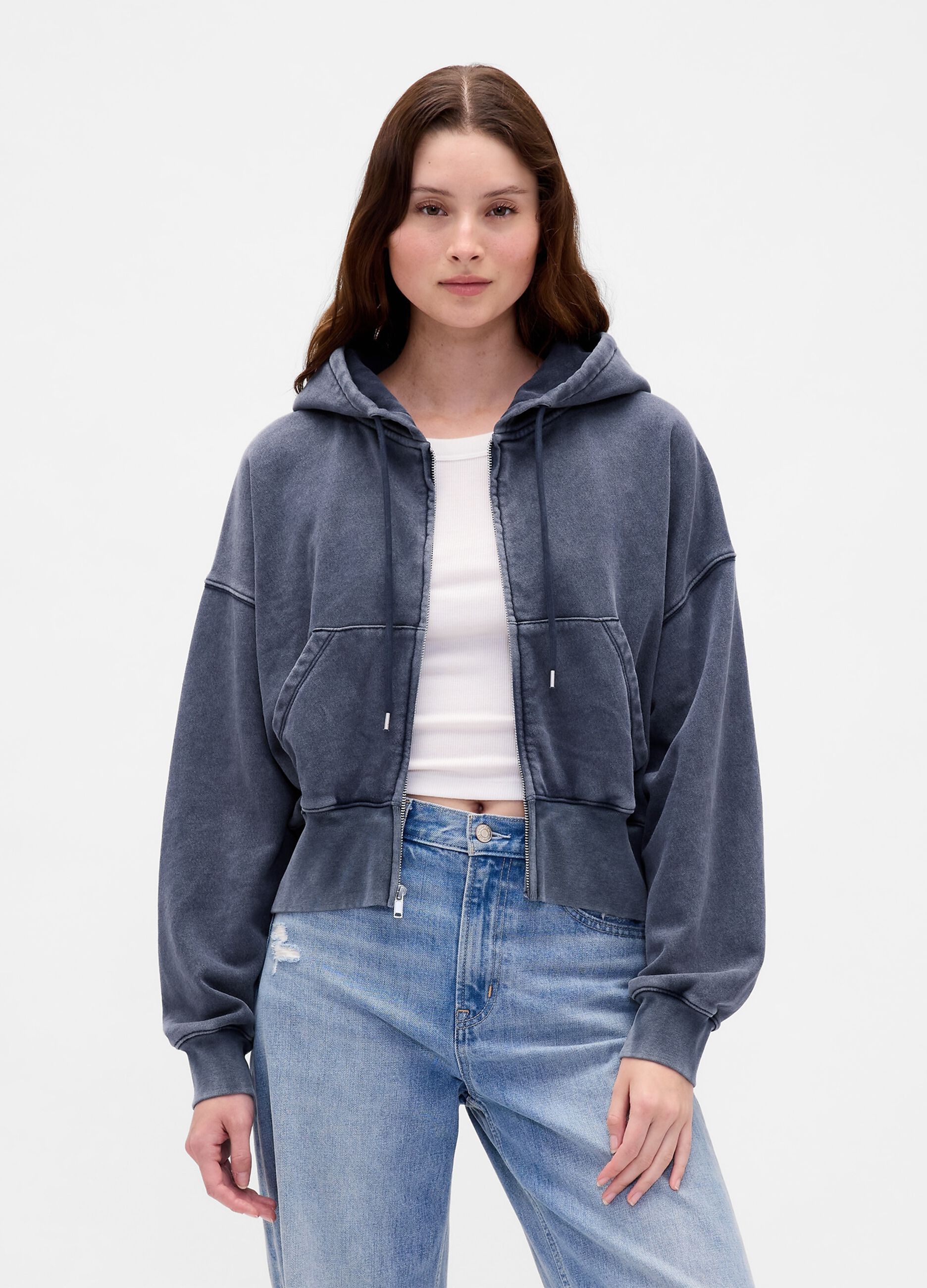 Grey hoodie with zip