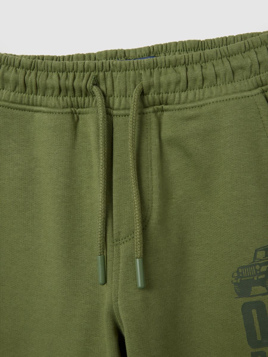Children's green pure cotton regular fit trousers_2