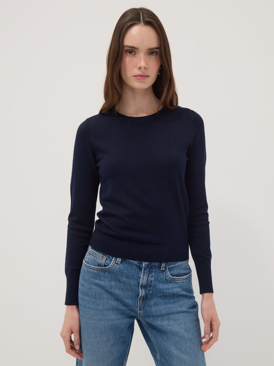 Blue Sweater with Fitted Fit_0