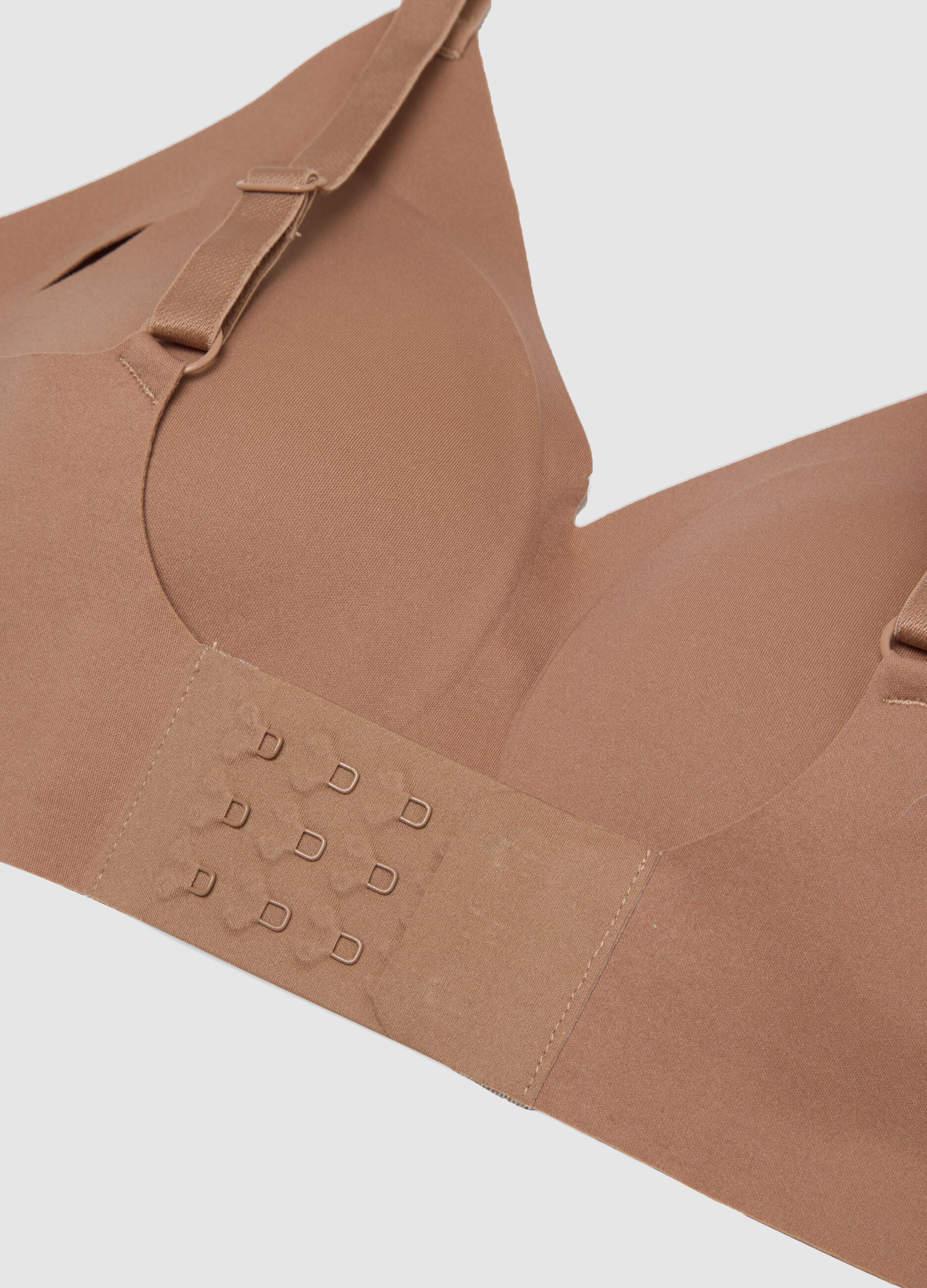 Beige Seamless Bra with Removable Padding