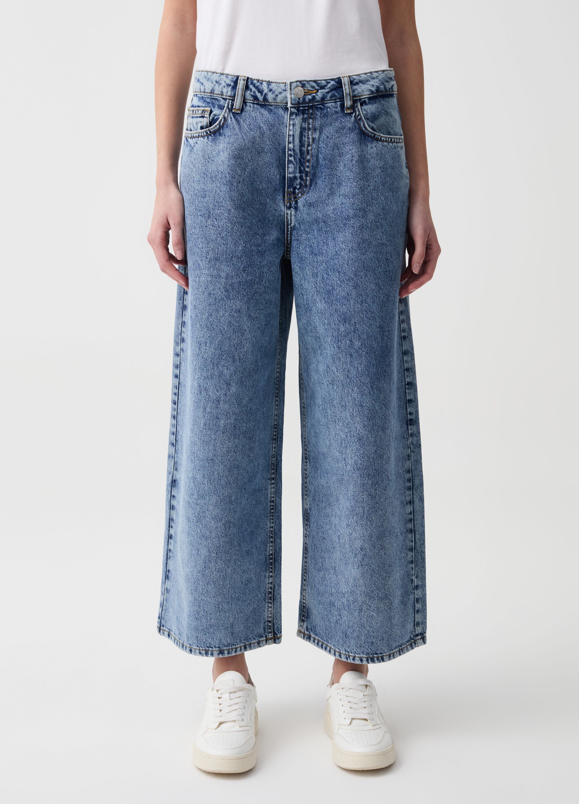 Jeans cropped wide leg