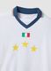 White pure cotton regular fit t-shirt with Italy details_5