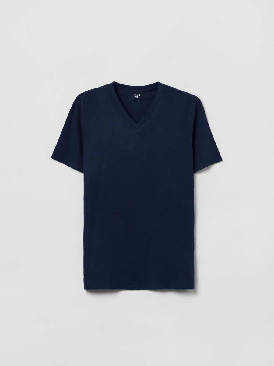 Cotton T-shirt with V neck_1