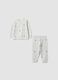 Pigiama grigio in puro cotone jersey organico con stampa coccodrillo_1