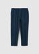 Blue regular fit chino trousers in pure cotton cords_0