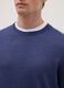 Blue cotton-blend crew neck sweater, regular fit_3