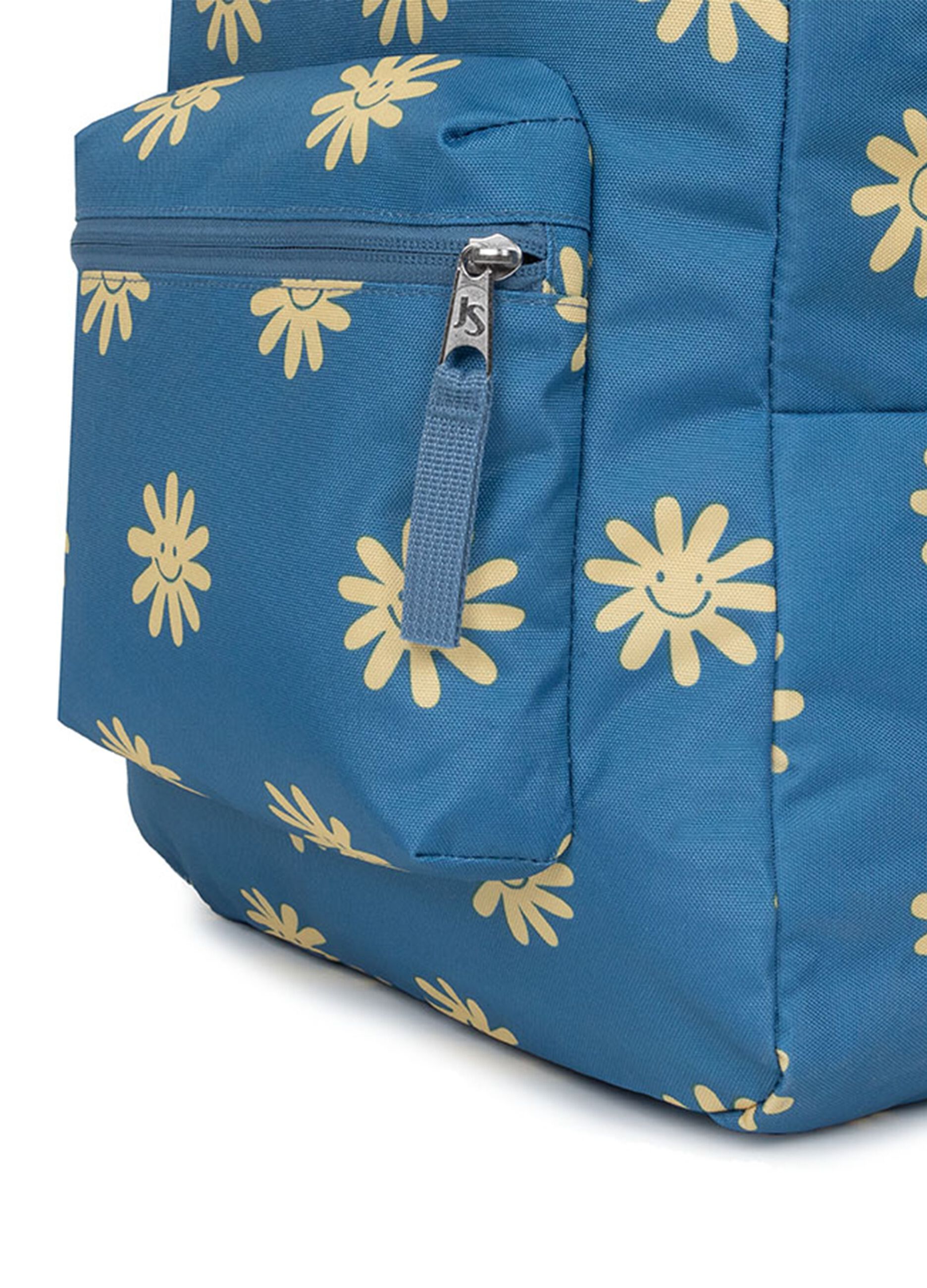 Backpack with daisies pattern