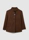 Regular fit brown coat with buttons_4