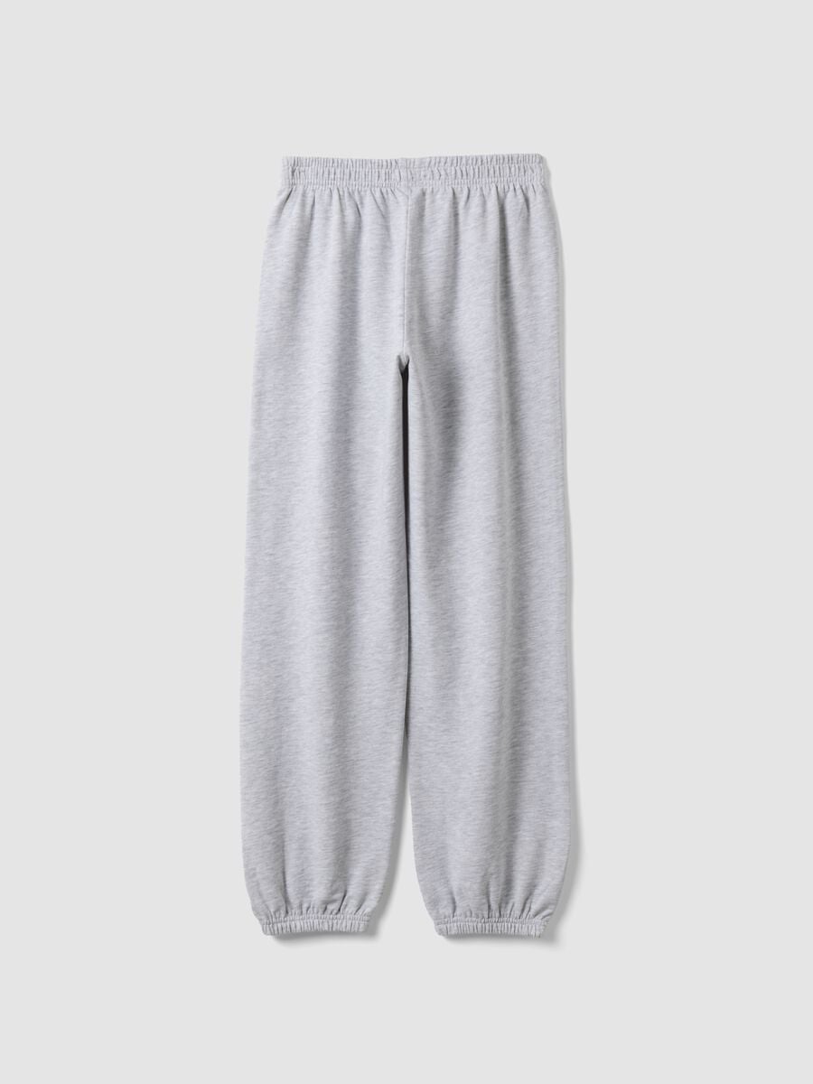 Pantaloni jogger grigi in misto cotone organico e viscosa per ragazza_4