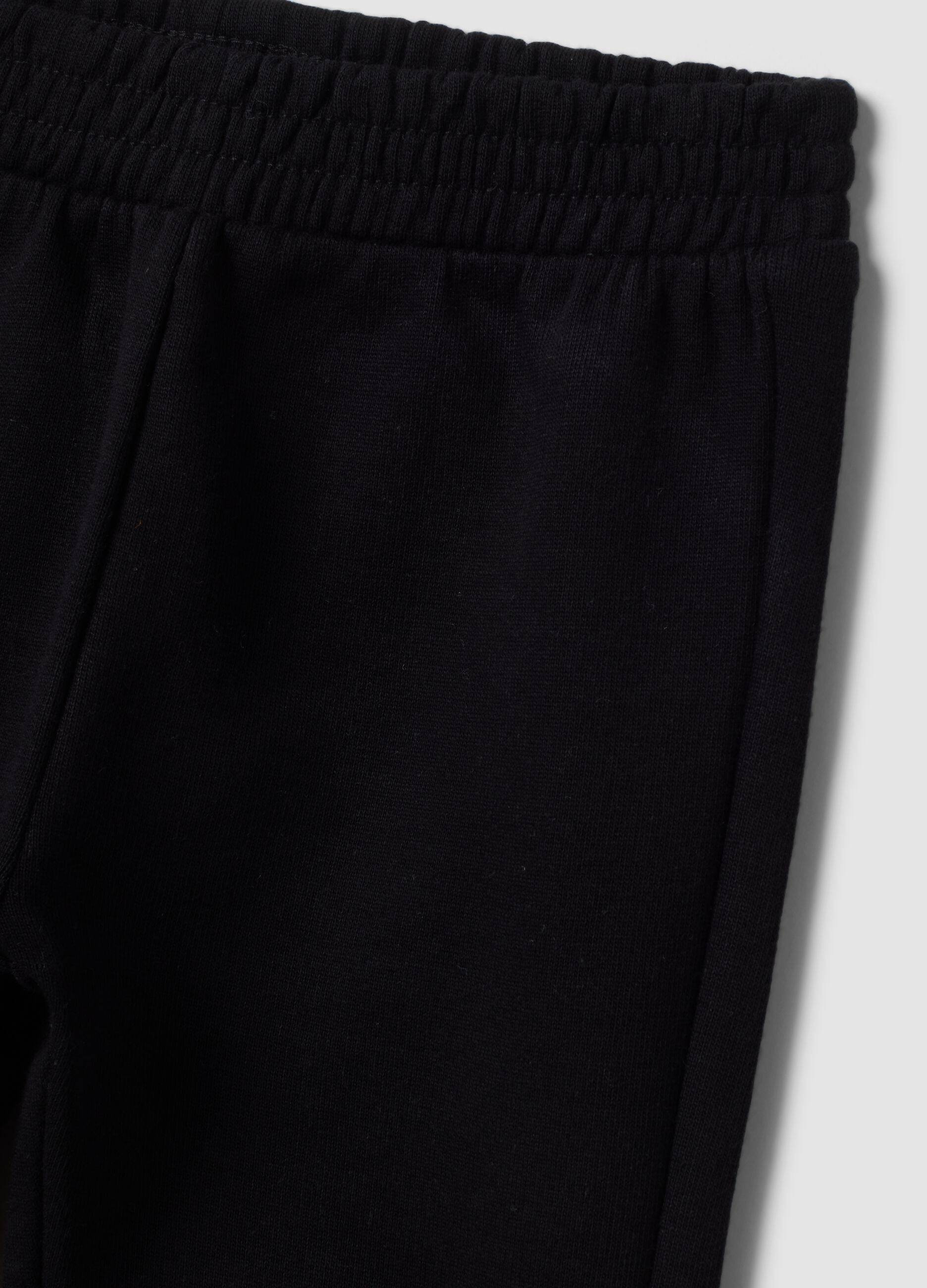 Pantaloni jogger neri in puro cotone per bimba