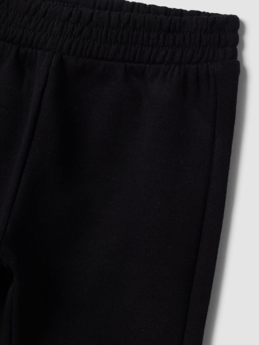 Pantaloni jogger neri in puro cotone per bimba_3