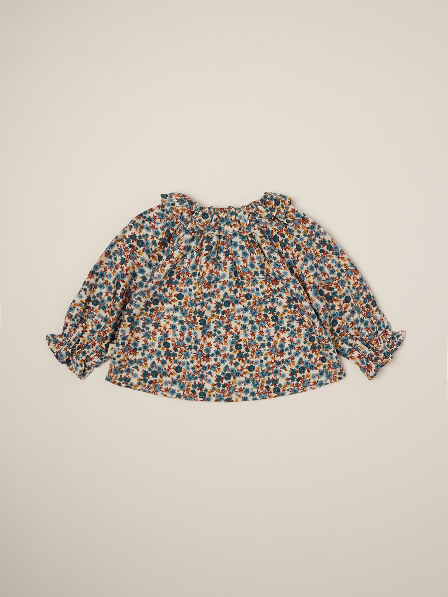 Multicolour viscose blouse with floral print_1
