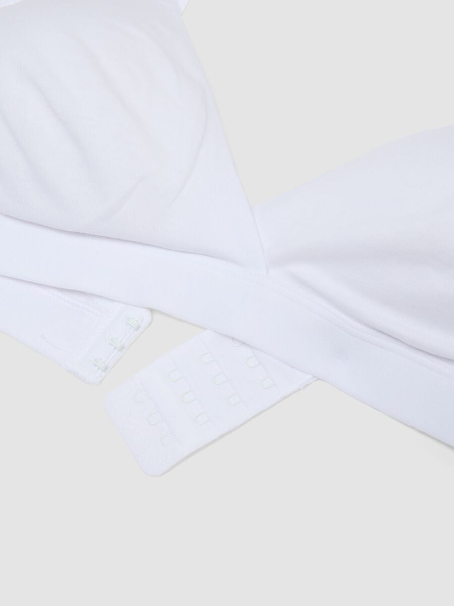 Reggiseno bianco in cotone organico con imbottitura removibile_1
