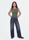 Green stretch jersey bodysuit with ruching, regular fit_0