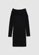 Black girl's dress with shawl collar and fitted silhouette_1