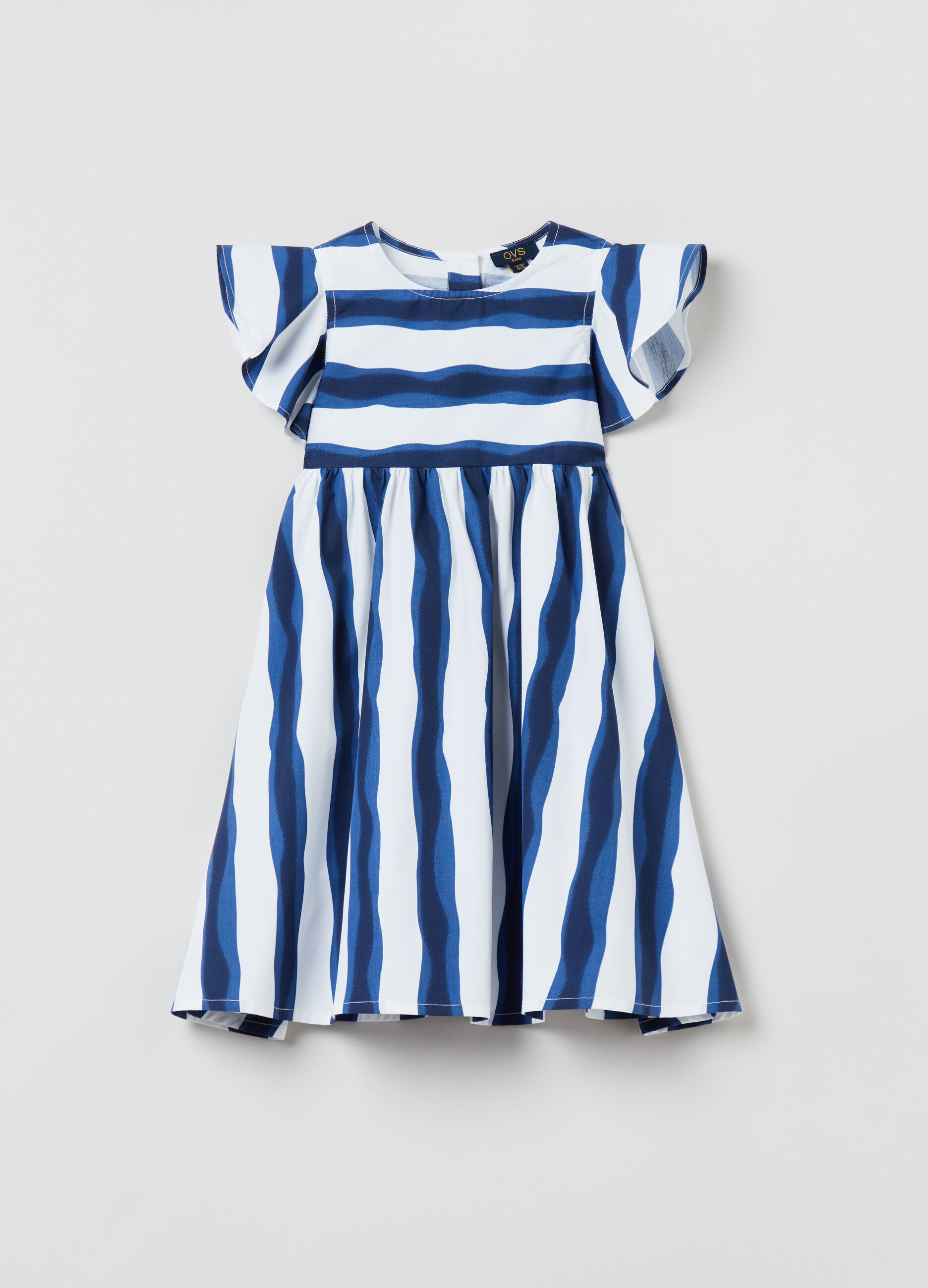 Vestito con fantasia ondulata a righe_0