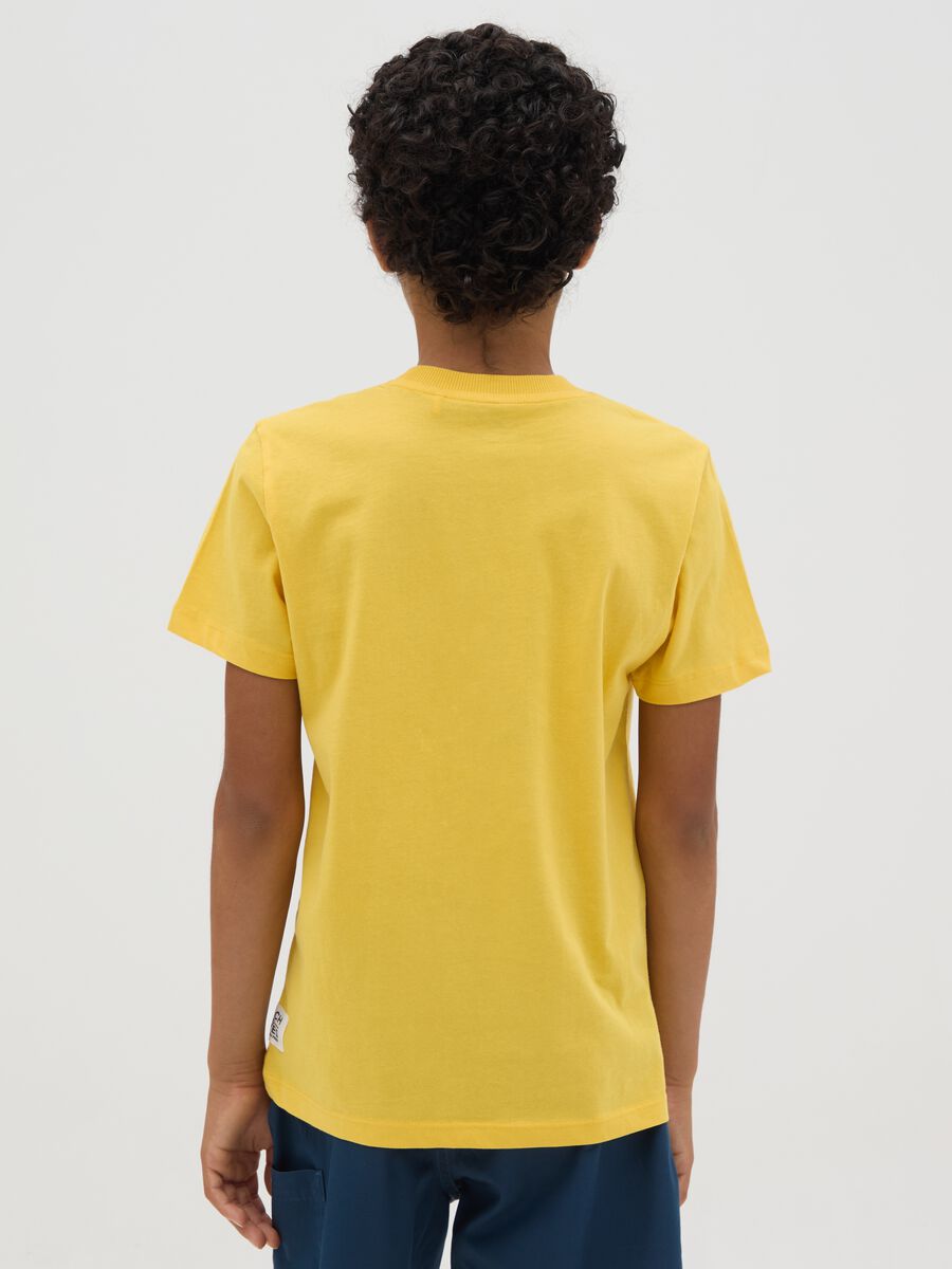 T-shirt da ragazzo in puro cotone gialla regular fit_1