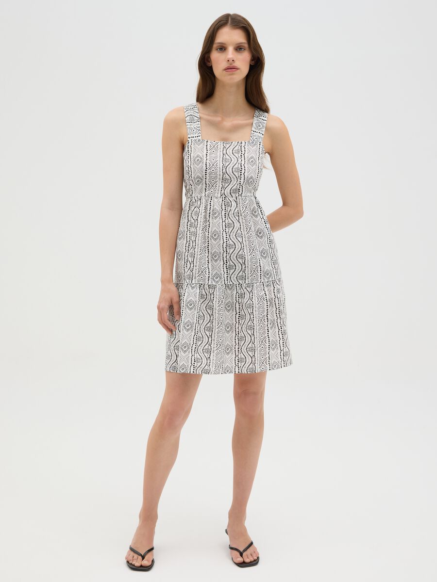 Women's dress in pure cotton, multicolour regular fit_0