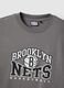Grey pure cotton T-shirt regular fit with Brooklyn Nets print_1