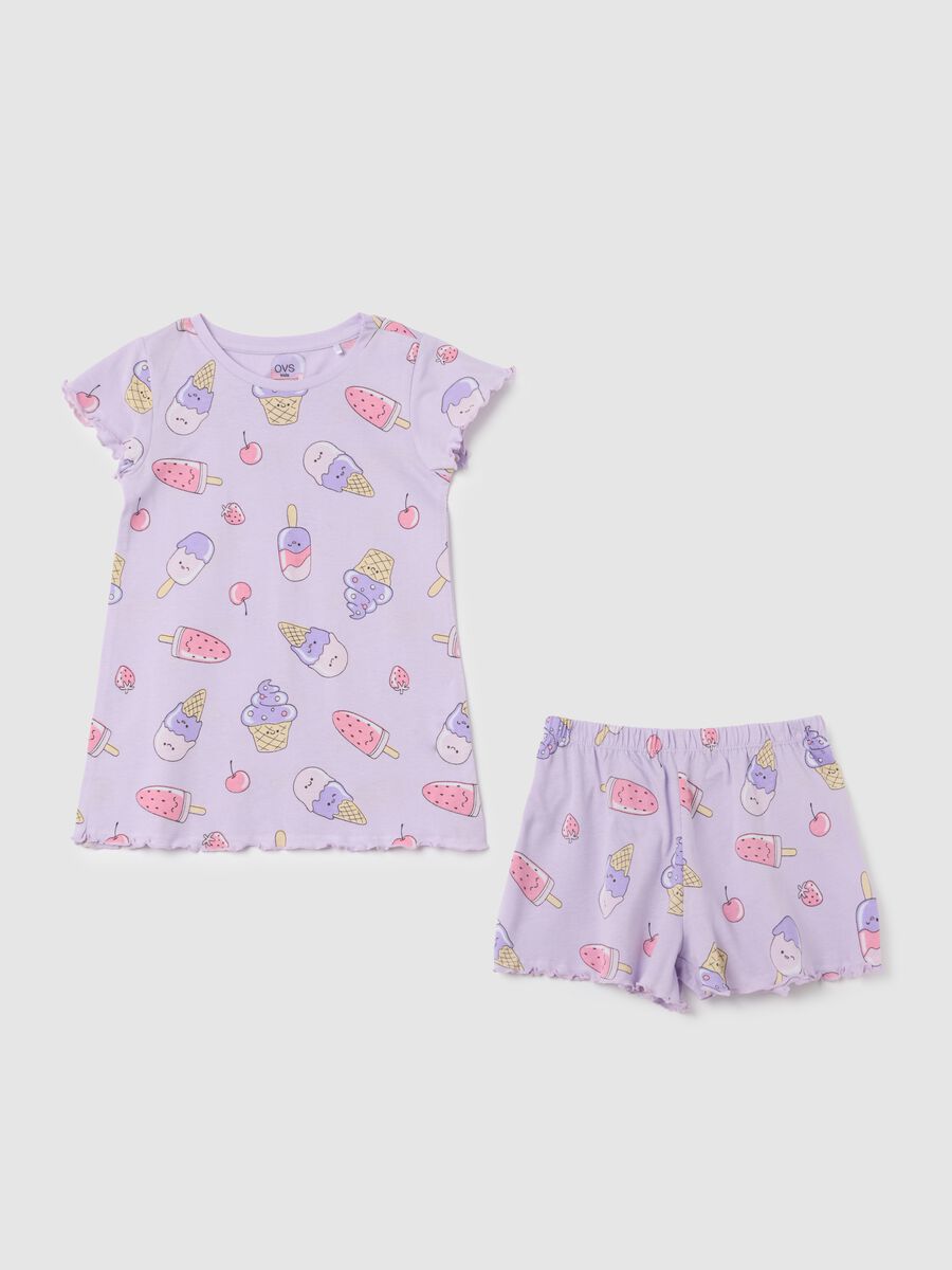 Girls' purple pure cotton pyjamas regular fit_0