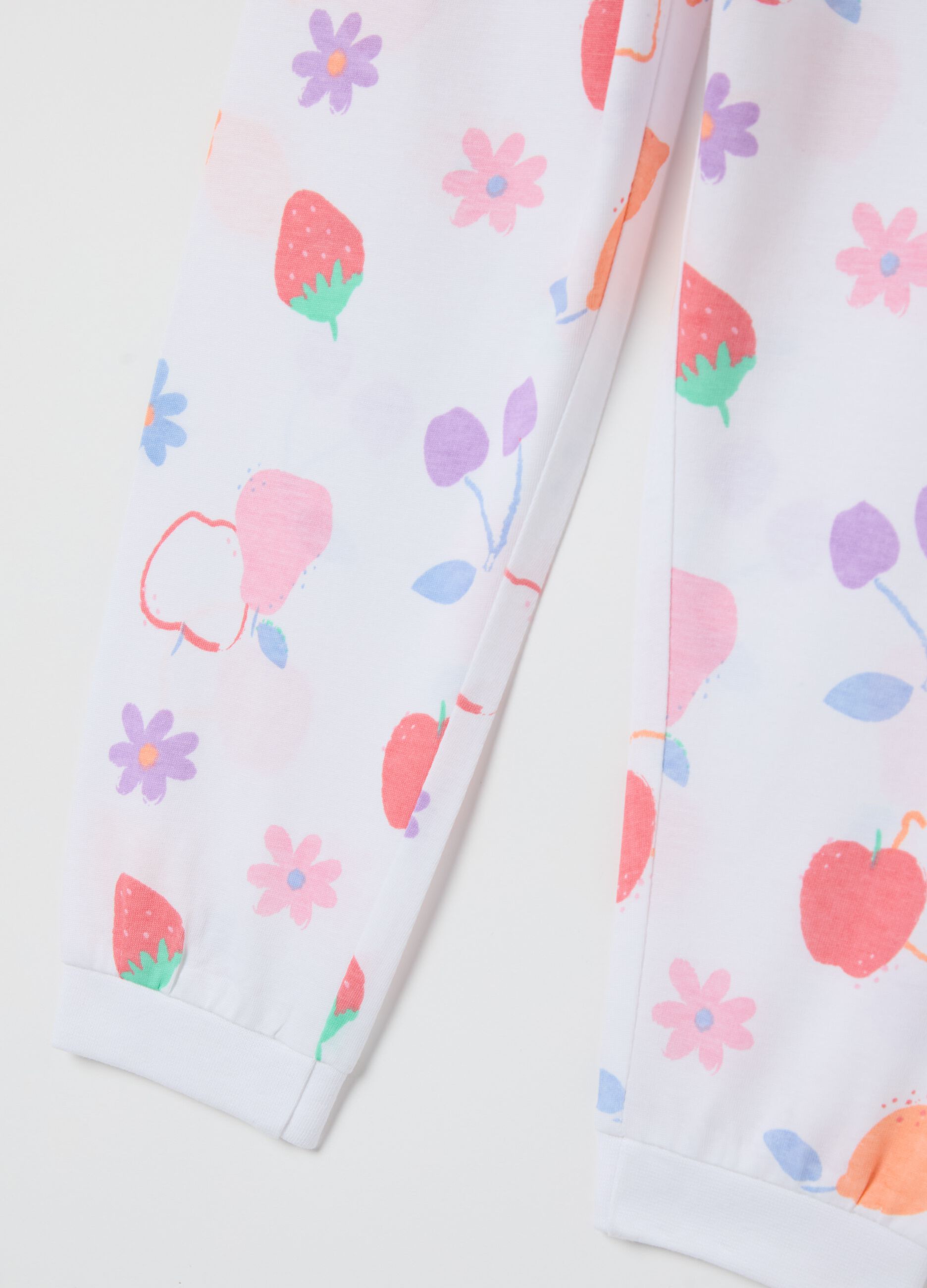 Cotton pyjamas with fruit print