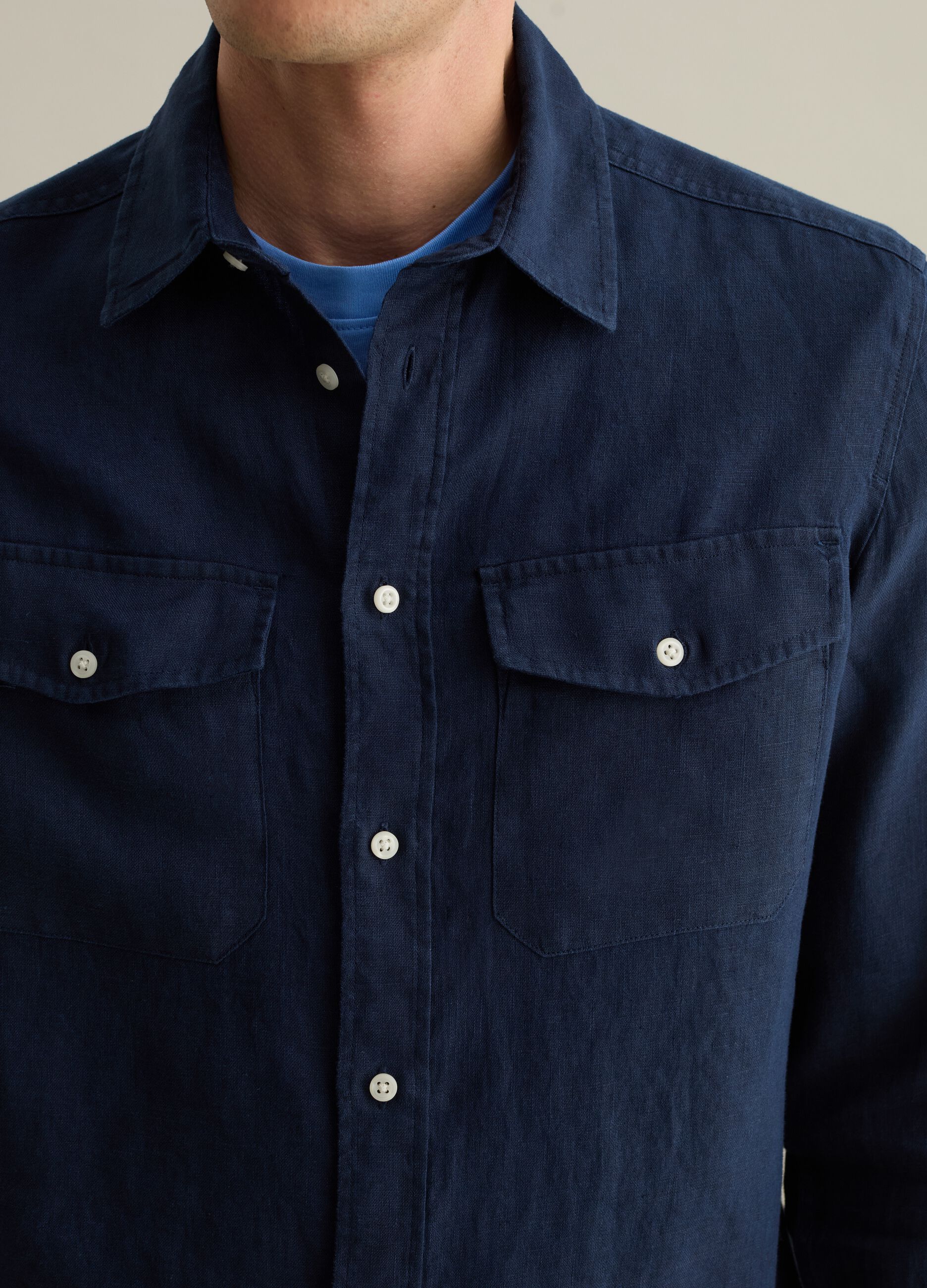 Regular-fit shirt in linen