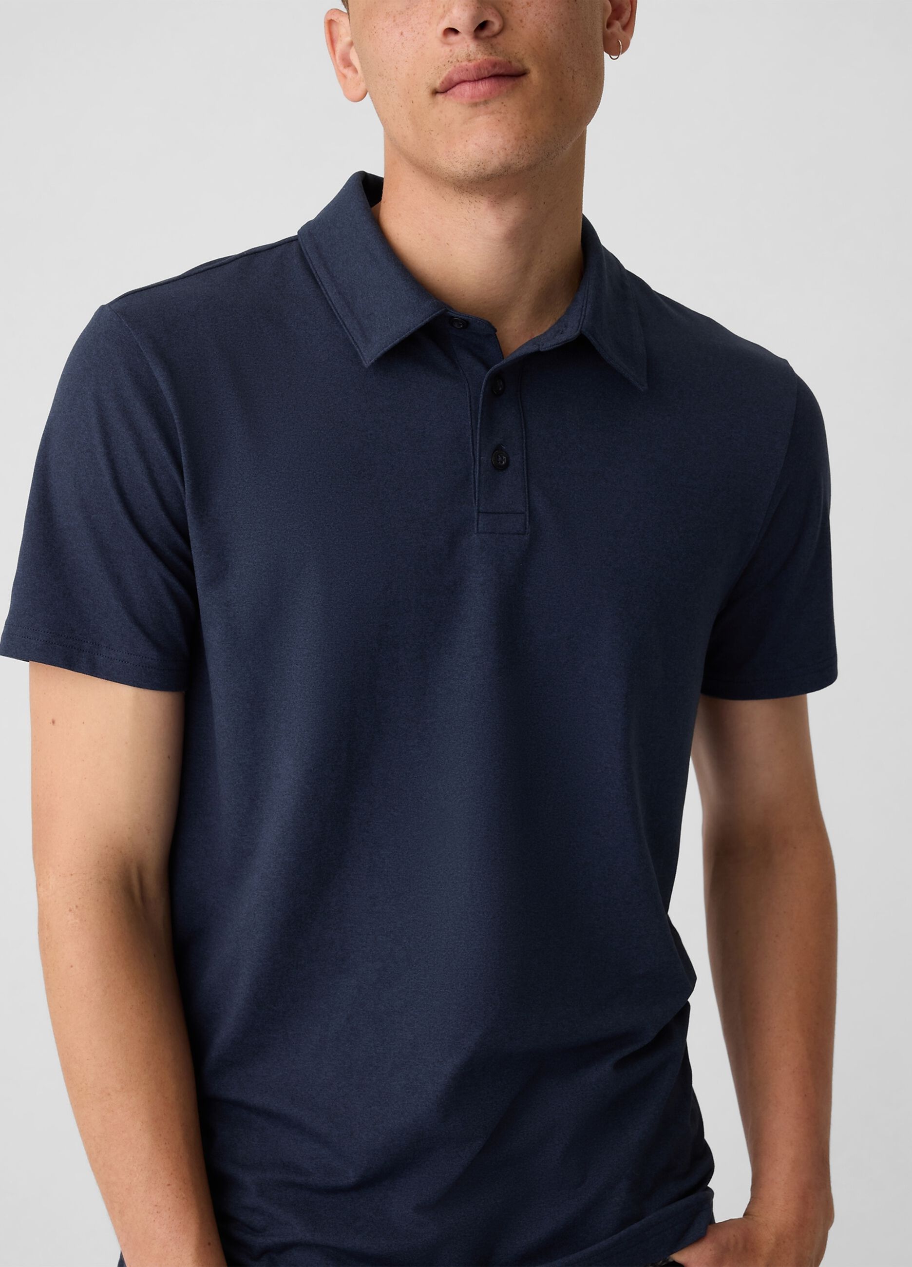 Technical fabric polo shirt